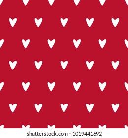 Vector cute Valentine heart seamless pattern. Hand drawn romantic background.