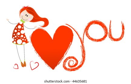Vector Cute Valentine's Day Illustration
