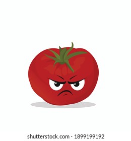 Vector of cute vegetables. Funny vegetables characters isolated, Cute and funny tomatoes vector illustration. Editable vector vegetables