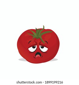 Vector of cute vegetables. Funny vegetables characters isolated, Cute and funny tomatoes vector illustration. Editable vector vegetables