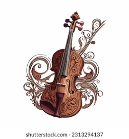 Vektorsüßer Violincartostil