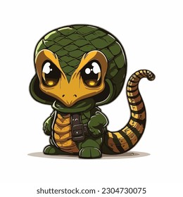 vector cute viper cartoon style