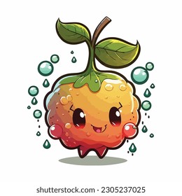 Vektor cute Water Apfel Cartoon Stil