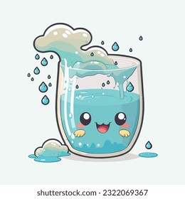 vector cute water cartoon style