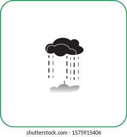 Vector. Cute watercolor clouds with rain.