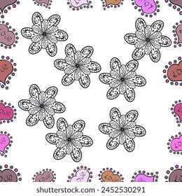 vector cute watercolor seamless flower pattern. Big set of watercolor floral elements. Can be used for cards, invitations, save the date cards and many more.