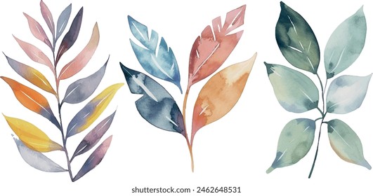  Vector cute watercolor seamless flower pattern, set of watercolor floral elements, for cards, invitations, save the date cards