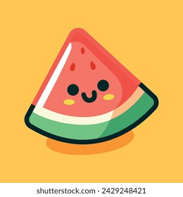 Vector cute watermelon slice for summer season illustration