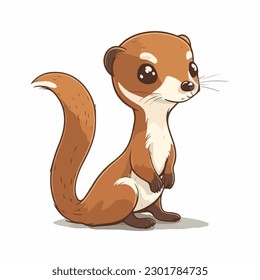 vector cute weasel cartoon style