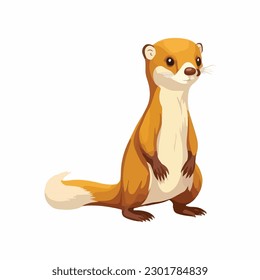 vector cute weasel cartoon style