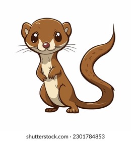 vector cute weasel cartoon style