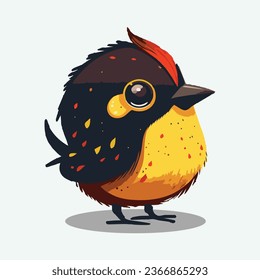 vector cute Weaverbird cartoon style