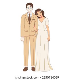 Personajes de la pareja de animadores de corte vectorial aislados