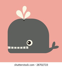 vector cute whale