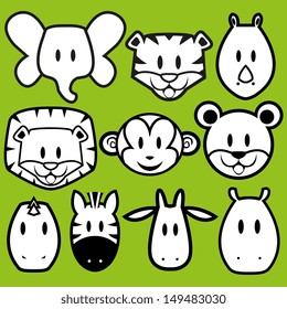 Vector Cute Wild Animals set