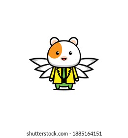 Vector cute winged guinea pig design