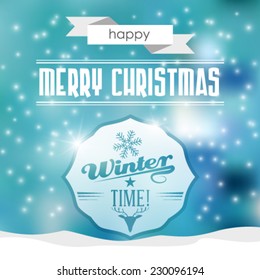 Vector cute winter scene, christmas card, background illustration