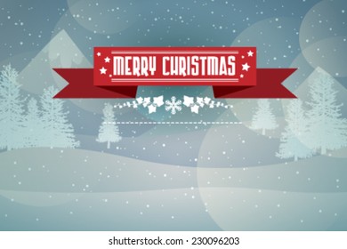 Vector cute winter scene, christmas card, background illustration