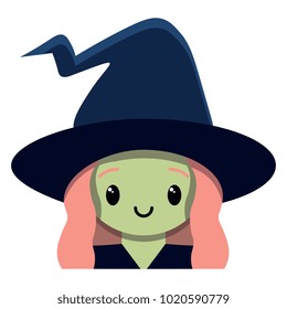 Vector cute witch colorful isolated