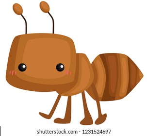 a vector of a cute worker ant