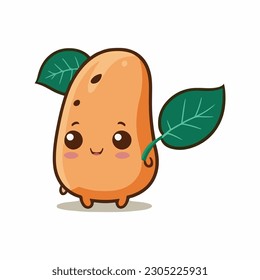 vector cute yam bean cartoon style