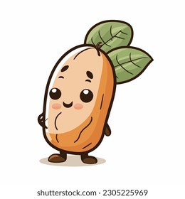 vector cute yam bean cartoon style
