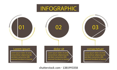 Vector of cute yellow and brown infographic.