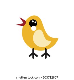 vector cute yellow chick easy logo