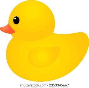 vector of a cute yellow rubber duck toy