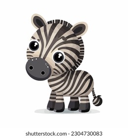 vector cute zebra cartoon style