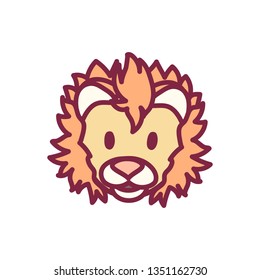vector cute Zodiac sign icon Leo head
