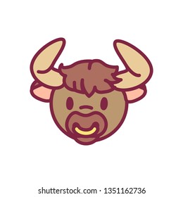 vector cute Zodiac sign icon Taurus head
