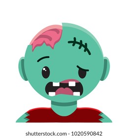 Vector cute zombie colorful isolated