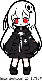 vector cute zombie girl illustration