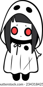 vector cute zombie girl illustration