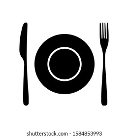 vector cutlery black icon on a white background