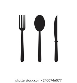 Vector cutlery fork knife spoon set vector.