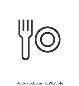 Vector cutlery line icon. Symbol in trendy outline style. Vector illustration isolated on a white background. 