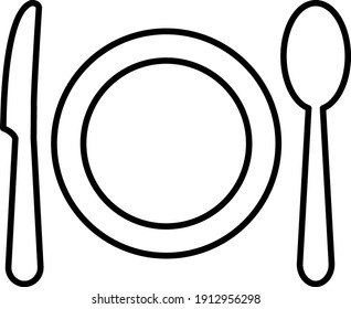 Vector Cutlery Outline Icon Design
