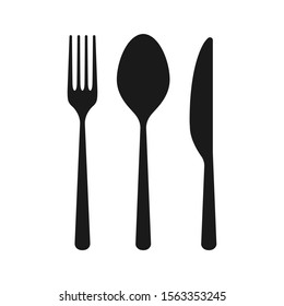 Vector cutlery set. Fork, knife. Flat style.