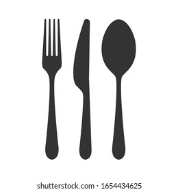 Vector cutlery set. Fork, knife. Flat style.