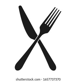 Vector cutlery set. Fork, knife. Flat style.
