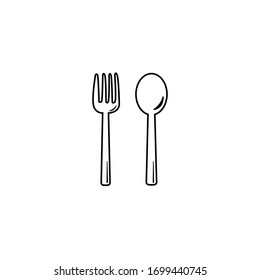 Vector cutlery set. Fork and Spoon isolated project.