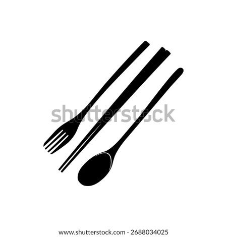 Vector cutlery, spoon, fork, chopsticks