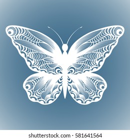vector cutout butterfly, Laser cutting wedding place card, Decorative card. paper white
