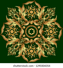 Vector cutout paper lace texture, multicolor tulle on a green background, swirly seamless pattern.