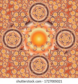Vector Schneidepapier Spitzen Textur, orange, braun und beige Tüle, wirbelloses Muster.