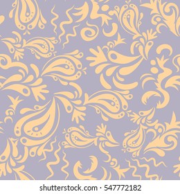 Vector cutout paper lace texture, neutral and beige tulle, swirly seamless pattern.