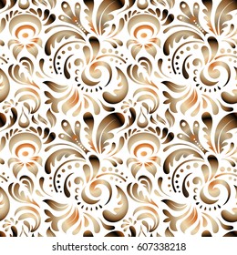 Vector cutout paper lace texture, multicolor tulle on a white background, swirly seamless pattern.