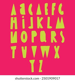 Vector Cutout Simple English Alphabet, minimalist simple font. Great for posters,cards,collages